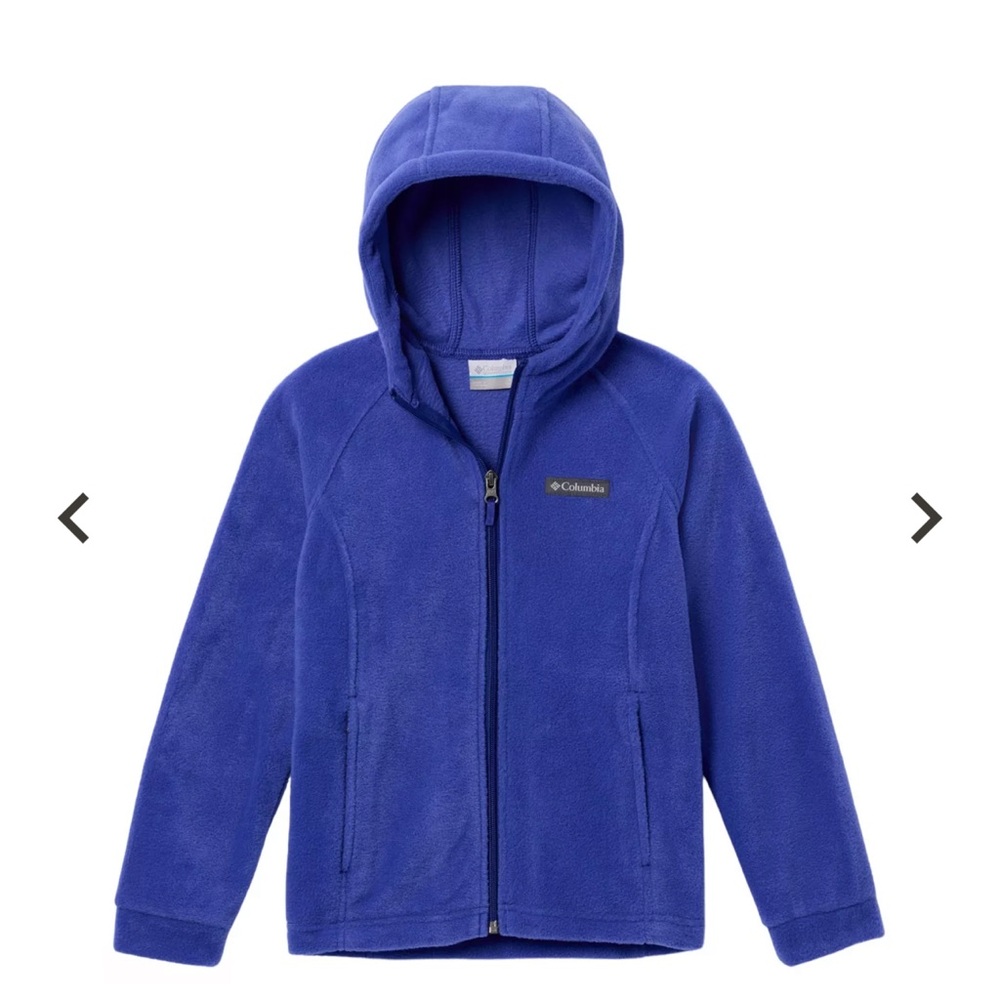 NWT Columbia Girls Benton II Royal Blue Fleece Hoodie Full Zip Jacket Warm Cozy